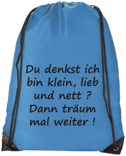 Rucksack Beutel, versch. Farben mit Spruch "TRÄUM WEITER"